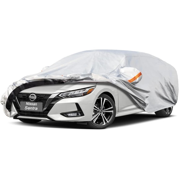GUNHYI 6 Layer Car Cover Custom Fit Nissan Sentra (2000-2023) Waterproof All Weather, Heavy Duty Outdoor Snow Sun Rain Uv Protection (Ships from US Warehouse, Delivery 3-8 Days)
