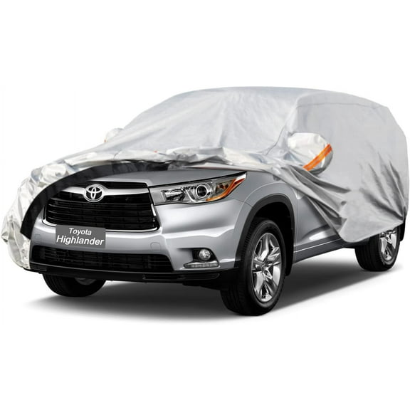 GUNHYI 6 Layers SUV Car Cover Custom Fit Toyota Highlander (2013-2023) Waterproof All Weather, Heavy Duty Outdoor Snow Sun Rain Uv Protection (Ships from US Warehouse, Delivery 3-8 Days)