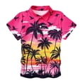 thumbnail image 1 of GUNIA Boys Hawaiian Shirt Short Sleeve Casual Button Down Kids Beach Vacation Shirts Tropical Summer Tops 4-14 Years Red, 1 of 3