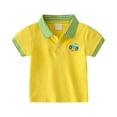 thumbnail image 1 of GUNIA Boys Polo Shirts Short Sleeve Solid Color Casual Button Down School Uniform Shirt Golf Shirts For Boys Youth Kids 12M-6Y Yellow, 1 of 3