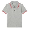 thumbnail image 1 of GUNIA Boys Polo Shirts Short Sleeve Solid Color Casual Button Down School Uniform Shirt Golf Shirts For Boys Youth Kids 3-13 Years Grey, 1 of 2