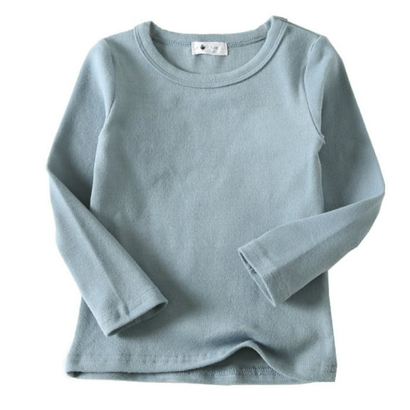GUNIA Girls Long Sleeve Shirts Casual Cute Graphic Crewneck Basic Kids Spring Fall Tops Toddler Tees Sky Blue 11-12 Years
