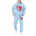thumbnail image 1 of GUNIA Kids Boy's Active Tracksuits Sets Girls Casual Print Fleece Hooded Warm Jogger Outfit With Pocket Boys Sweatsuits Light Blue 9-10 Years, 1 of 6