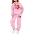 thumbnail image 1 of GUNIA Kids Boy's Active Tracksuits Sets Girls Casual Print Fleece Hooded Warm Jogger Outfit With Pocket Boys Sweatsuits Pink 11-12 Years, 1 of 6