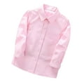 thumbnail image 1 of GUNIA Kids Toddler Boys Long Sleeve Polo Shirts Button Down Casual Performance Lapel School Uniform Shirt Tops 3-16 Years Pink, 1 of 3