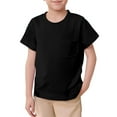 thumbnail image 1 of GUNIA Kids Toddler Boys Shirts Solid Color Short Sleeve Crewneck Casual Basic T-Shirt Tees Summer Tops For Boy Youth 3-13 Years Black, 1 of 4
