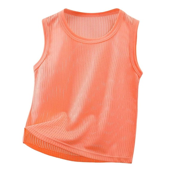 GUNIA Kids Toddler Boys Summer Tank Top Sleeveless Solid Color Comfortable Breathable Underwear Sports Tops Activewear 9M-9Y Red