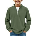 thumbnail image 1 of GUNIA Kids Toddler Boys Sweatshirt Quarter Zip Long Sleeve Corduroy Shirts Ribbed Casual Sweater Sweatshirts 3-14 Years Army Green, 1 of 6