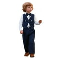 thumbnail image 1 of GUNIA Toddler Boy Suit Wedding Outfits Gentleman Clothes Formal Vest Wedding Pageant Piano Recital Birthday Party Evening Performance Elegant Childrens Boys Outfit Set Blue 2-3 Years, 1 of 9