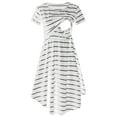 thumbnail image 1 of GUNIA Women Maternity Casual Striped Short Sleeve Nursing Dress Striped Multifunctional Striped Maternity Dress Mom Lactation Dress Pregnancy Trendy, 1 of 8