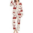 thumbnail image 1 of GUNIA Womens Silk Satin Pajama Sets Bow Print Heart 2 Piece Button Down Valentine'S Day Pjs Soft Comfortable Long Sleeve Cozy Pajamas Loungewear Pink S-Xxl, 1 of 5