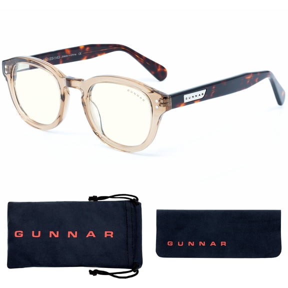 GUNNAR Gaming & Computer Glasses, Emery, Rose/Tortoise, Clear Tint