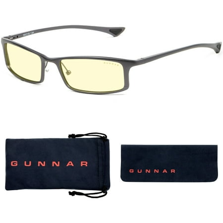GUNNAR Gaming & Computer Glasses - Phenom, Graphite, Amber Tint - Graphite Frame/Amber Lens
