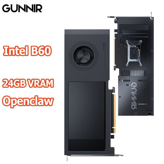 GUNNIR Intel Arc Pro B60 BS SingleSlot Professional Graphics Card 24GB GDDR6 PCIExpress 5.0 XMX AI Engine AV1