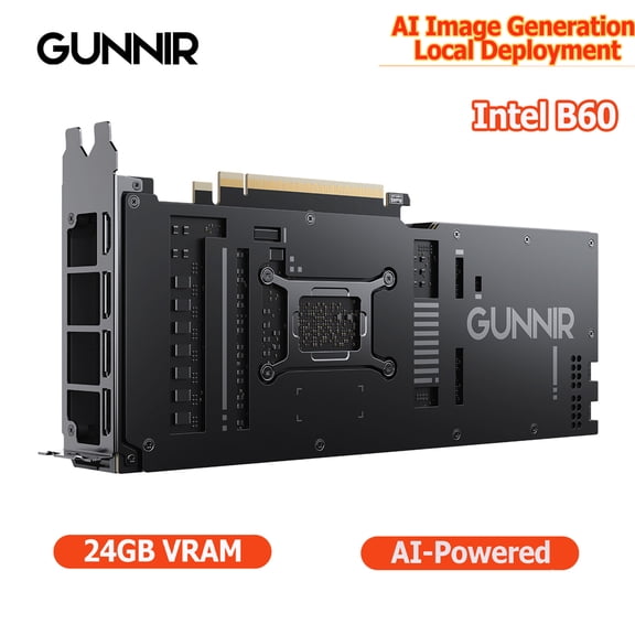 GUNNIR Intel Arc Pro B60 TF DualSlot Professional Graphics Card 24GB GDDR6 PCIExpress 5.0 XMX AV1 200W