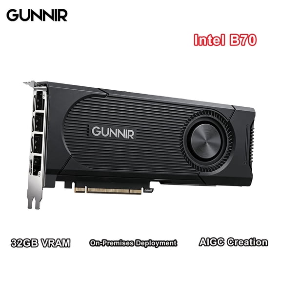 GUNNIR Intel Arc Pro B70 TF Professional Graphics Card, 32GB GDDR6, PCIe 5.0 x16, 230W, DualSlot, AIAccelerated GPU for Workstation Rendering