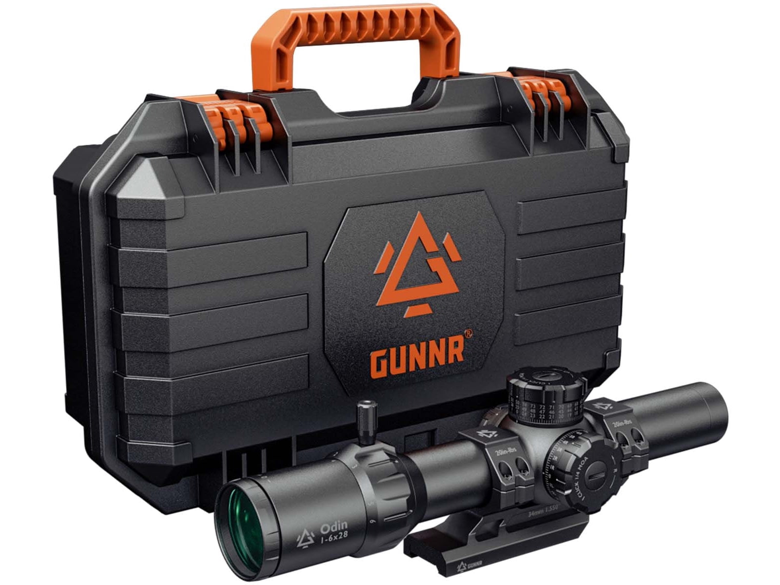 GUNNR Odin ED 1-6x28mm LPVO 34mm Tube Rilfe Scope w/Mount and Case, First Focal Plane w/Mount and Case, MOA, Black
