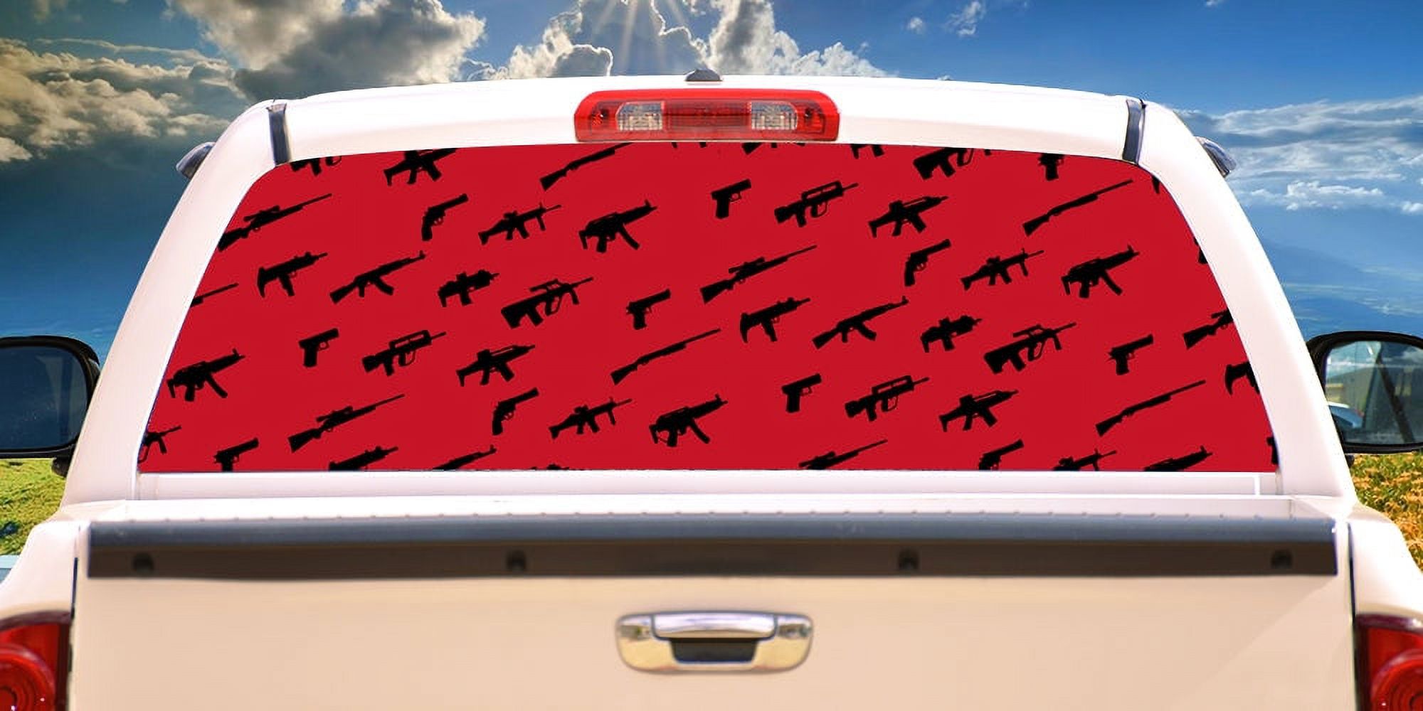 GUNS Rear Window Graphic truck view thru vinyl decal back - Walmart.com