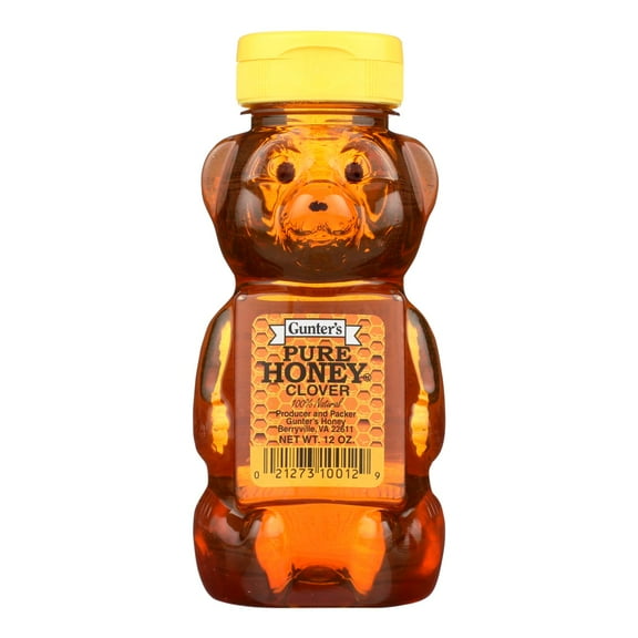 GUNTERS - Natural Clover Honey in Squeeze Bear - 12 Oz, Case of 12