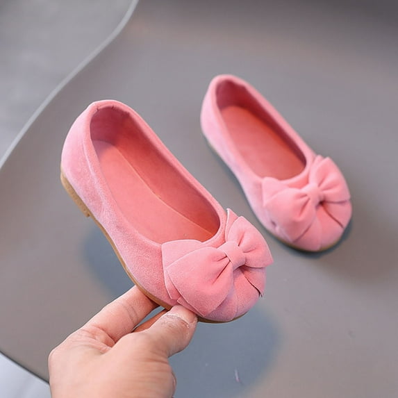 GUOBIOZIY Girls Dress Shoes Princess Wedding Girls Flats Toddler Girl Shoes for Little Big Kids (Pink,22)