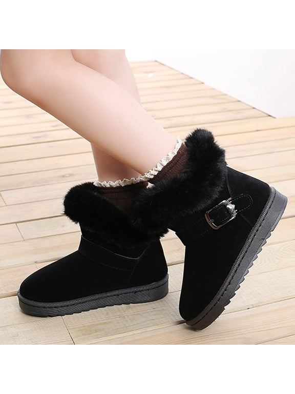 Girls Low heel Ankle Boots Running Boots Winter Casual Boots Fall Boots for Girls (Black,11-11.5 Y)