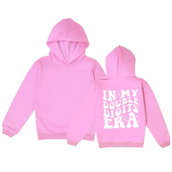 GUOBIOZIY Letter Graphic Print Hoodies for Girls Oversized Long Sleeve Casual Fall Pullover Sweatshirt Tops (Pink,H)