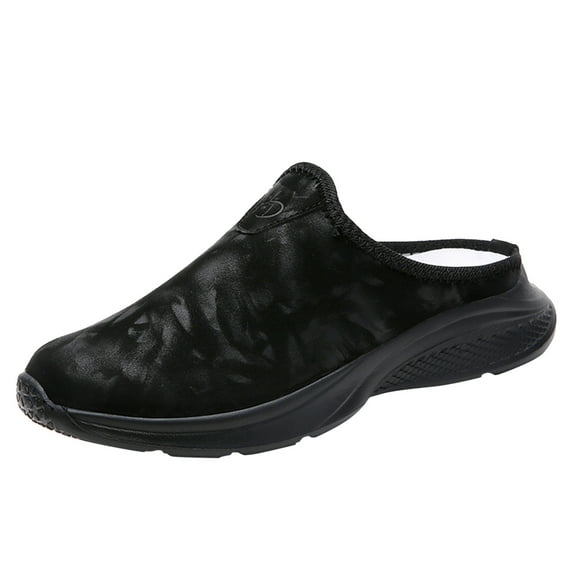 GUOBIOZIY Mules for Women Slip On Comfort Shoes Walking Backless Sneakers(Black,7.5)