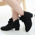 thumbnail image 1 of GUOBIOZIY Shoes Girls Little Kid Female Girl Shoes Cute Zip Side Boots Boots Kids Ankle Boots Girls Low Heel Boots for Baby Girl (Black,4-4.5 Y), 1 of 7