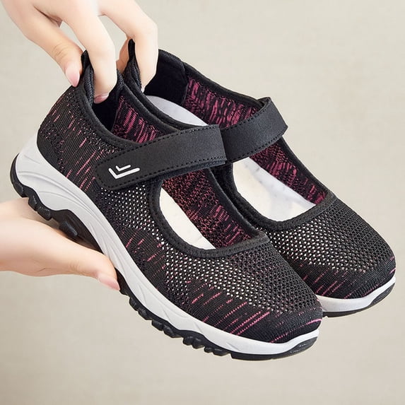 GUOBIOZIY Sneakers for Women Sneakers Mesh Walking Sock Shoes Breathable Comfort Athletic Shoes(Black,7.5)