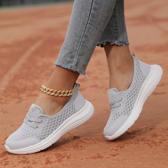 GUOBIOZIY Sneakers for Women's Athletic Running Shoes Fashion Sport Gym Jogging Tennis Fitness Sneaker(Grey,9)