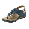thumbnail image 1 of GUOBIOZIY Summer Ladies Flip-Flops Wedge Heel Slippers Sandals Casual Flip Flops Women's Shoes(Dark Blue,7.5), 1 of 5