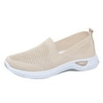 thumbnail image 1 of GUOBIOZIY Tennis Shoes Womens Canvas Shoes Low Top Sneakers Slip on Walking Shoe(Beige,6.5), 1 of 6