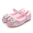 thumbnail image 1 of GUOBIOZIY Toddler/Little Girls Mary Jane Flats Shoes School Party Dress Shoes with Hook-and-loop Pink,9-9.5 Y, 1 of 4