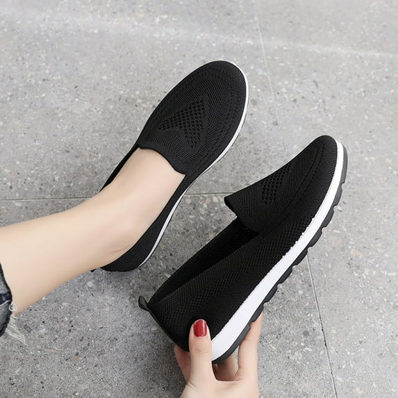 GUOBIOZIY Walking Shoes Women Athletic Shoes Walking Running Shoes Non-Slip Fashion Sneakers(Black,8)