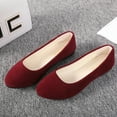 thumbnail image 1 of GUOBIOZIY Women Girls Solid Big Size Slip On Flat Shallow Comfort Casual Single Shoes（Wine,9.5-10）, 1 of 3