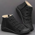 thumbnail image 1 of GUOBIOZIY Women's Ankle Boots, Classic Side Zip Comfortable Slip on Flat Low Heel Boots (Black,5.5), 1 of 3