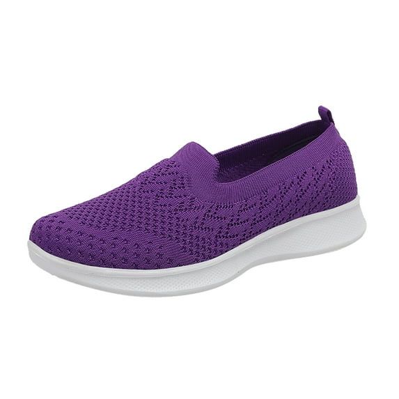 GUOBIOZIY Women's Comfort Low Vamp Slip On Sneaker(Purple,6.5)