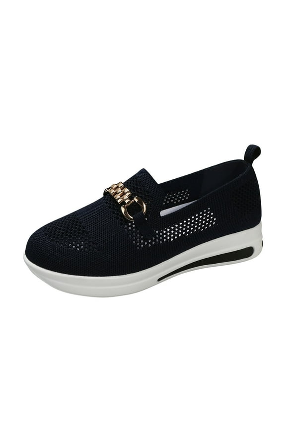 Women's Slip on Walking Shoes Lightweight Casual Running Sneakers Slip on Shoes for Women(Dark Blue,6.5)