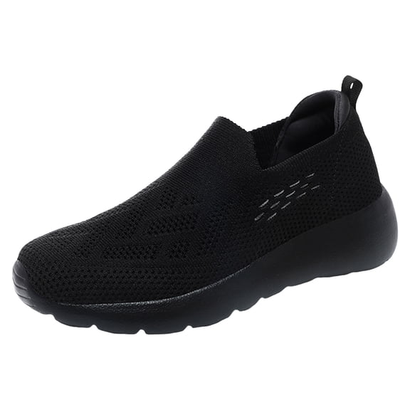 GUOBIOZIY Women's Sneakers Women's Play Sneaker Solid Color Washed and Leopard Canvas Slip on Shoes(Black,8.5)