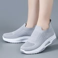 thumbnail image 1 of GUOBIOZIY Women's Walking Shoes Slip-on - Sneakers Ladies Work Mesh Casual Running Jogging Shoes (Grey,7.5), 1 of 5