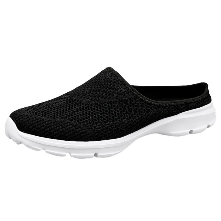 GUOBIOZIY Womens Open Back Sneakers Slip On Mules Shoes Comfort