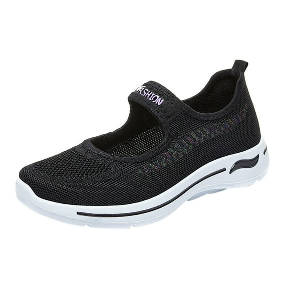 GUOBIOZIY Womens Running Shoes Women's Slip on Sneakers - Casual Comfortable Nurse Tennis Shoes(Black,7)