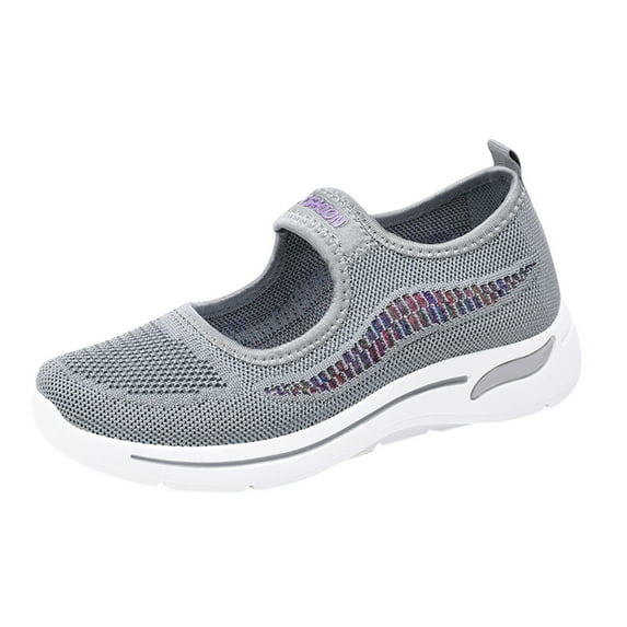 GUOBIOZIY Womens Sneakers Slip on Walking Shoes Breathable Running Shoes Lightweight Mesh Gym Shoes Non Slip Workout Sneakers Shoes Slip on Shoes for Women(Grey,8.5)