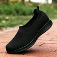 thumbnail image 1 of GUOBIOZIY Womens Sneakers Women's Slip-on Flat Loafers Comfort Walking Casual Shoes Classic Knit Non Slip Fashion Sneaker(Black,8), 1 of 7