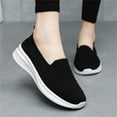 thumbnail image 1 of GUOBIOZIY Womens Walking Shoes Slip on Sneakers Comfortable Knitted Mesh Sneakers Lightweight Casual Work Shoes（Black,7.5）, 1 of 7