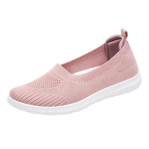 GUOBIOZIY Womens Walking Shoes Slip on Sock Tennis Sneakers Casual Mesh Comfortable Athletic Breathable Running(Pink,7.5)