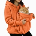 thumbnail image 1 of GUOBIOZIY Womens Zip Up Fleece Hoodie Large Front Pet Holding Pouch Long Sleeve Drawstring Loose Casual Outerwear Jacket, 1 of 9