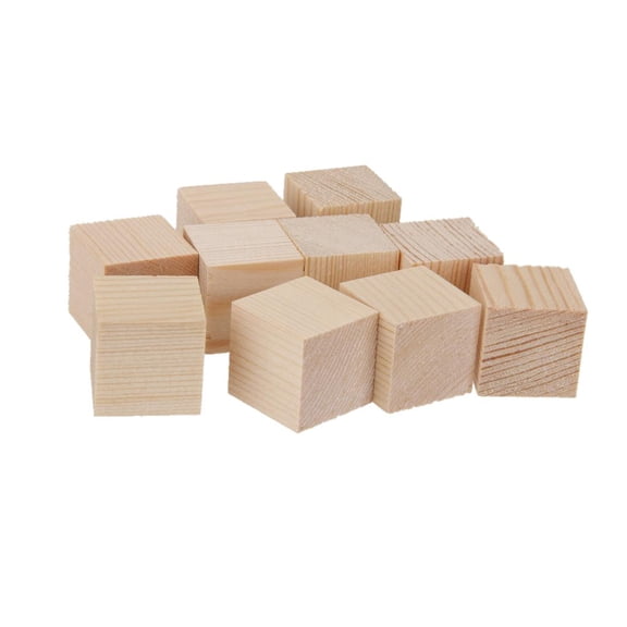 GUOOL 1.17 Inch Wooden Cubes, Bag of 24 Unfinished Blank Square Wood Blocks, for Painting and Decorating, Puzzle Making, Crafting, Woodwork and DIY Projects 30mm