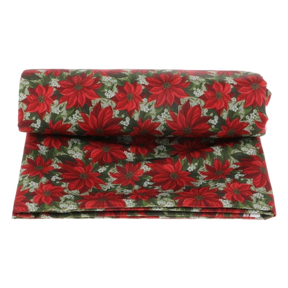 GUOOL 1 Yaed 145cm Wide Printed Cartoon Design Sewing Polyester Fabric, Waterproof for Picnic Cloth, Bags, Coat, Shower Curtain , Red Flower 100x145cm