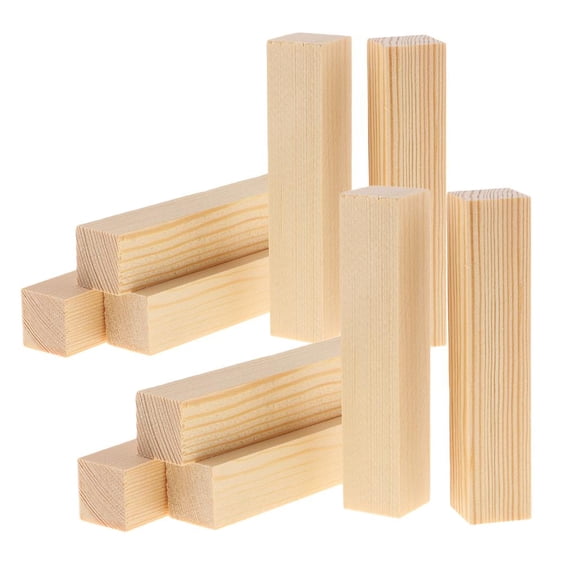 GUOOL 10 Pieces 100mm Large Carving Blocks DIY Wood Carving Kit Pine Block for Kids Scratch Model Building, Architectural Prototyping, Hobby & Craft Kit